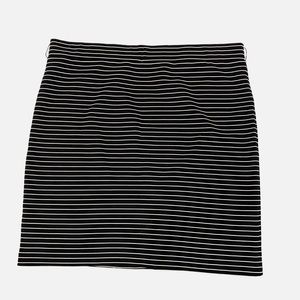 Loft Striped Black and White Skirt